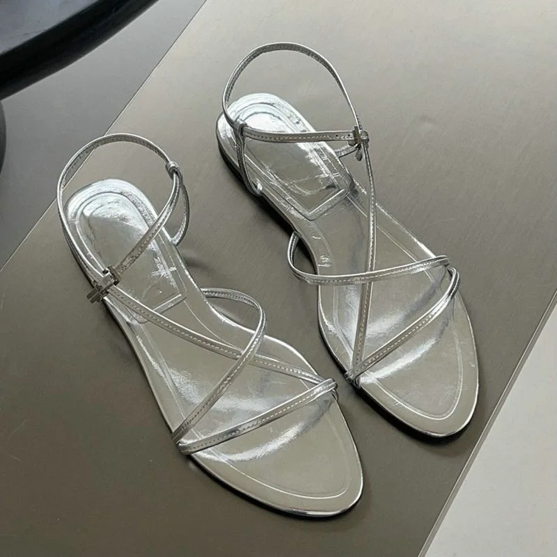2024 summer new niche fashion beautiful little fairy straight buckle with metal buckle flat sandals solid color women's shoes
2024 summer new niche fashion beautiful little fairy straight buckle with metal buckle flat sandals solid color women's shoes