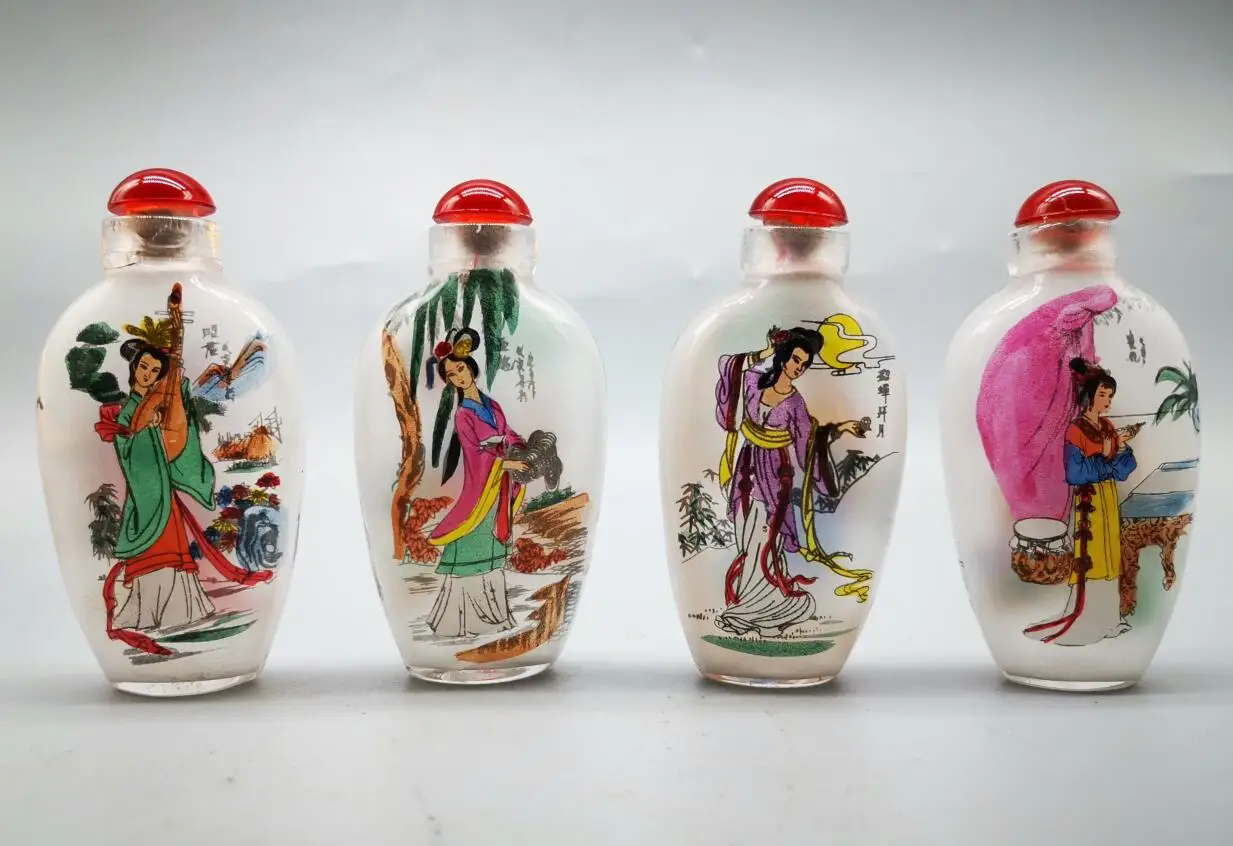 Asian Artifacts Colored Glaze 'Four Beauties' Snuff Bottles Small Crafts Statue Set - Unique Collectible Items for Home Decor
Asian Artifacts Colored Glaze 'Four Beauties' Snuff Bottles Small Crafts Statue Set - Unique Collectible Items for Home Decor