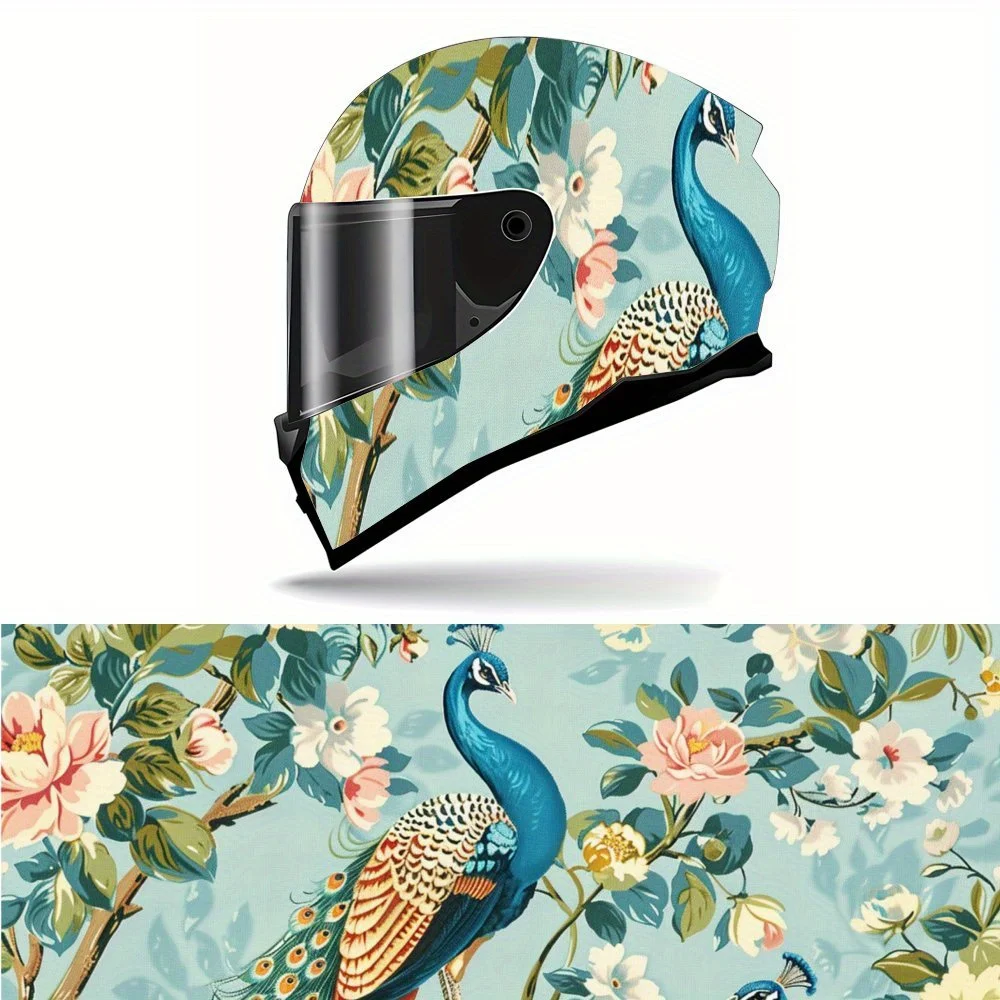 Peacock Garden PVC Motorcycle Helmet Vinyl Wrap, Self-Adhesive Waterproof Sticker, Anti-Scratch Decorative Film for Full Face He
Peacock Garden PVC Motorcycle Helmet Vinyl Wrap, Self-Adhesive Waterproof Sticker, Anti-Scratch Decorative Film for Full Face He