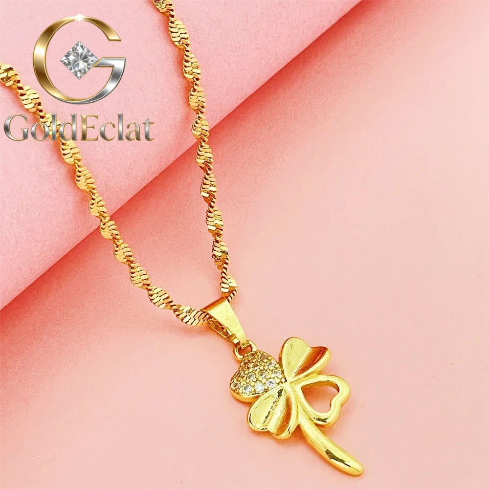 GoldEclat Luxury 24K 9999 Pure Gold real gold Women's Lucky Grass Pendant Necklace
GoldEclat Luxury 24K 9999 Pure Gold real gold Women's Lucky Grass Pendant Necklace