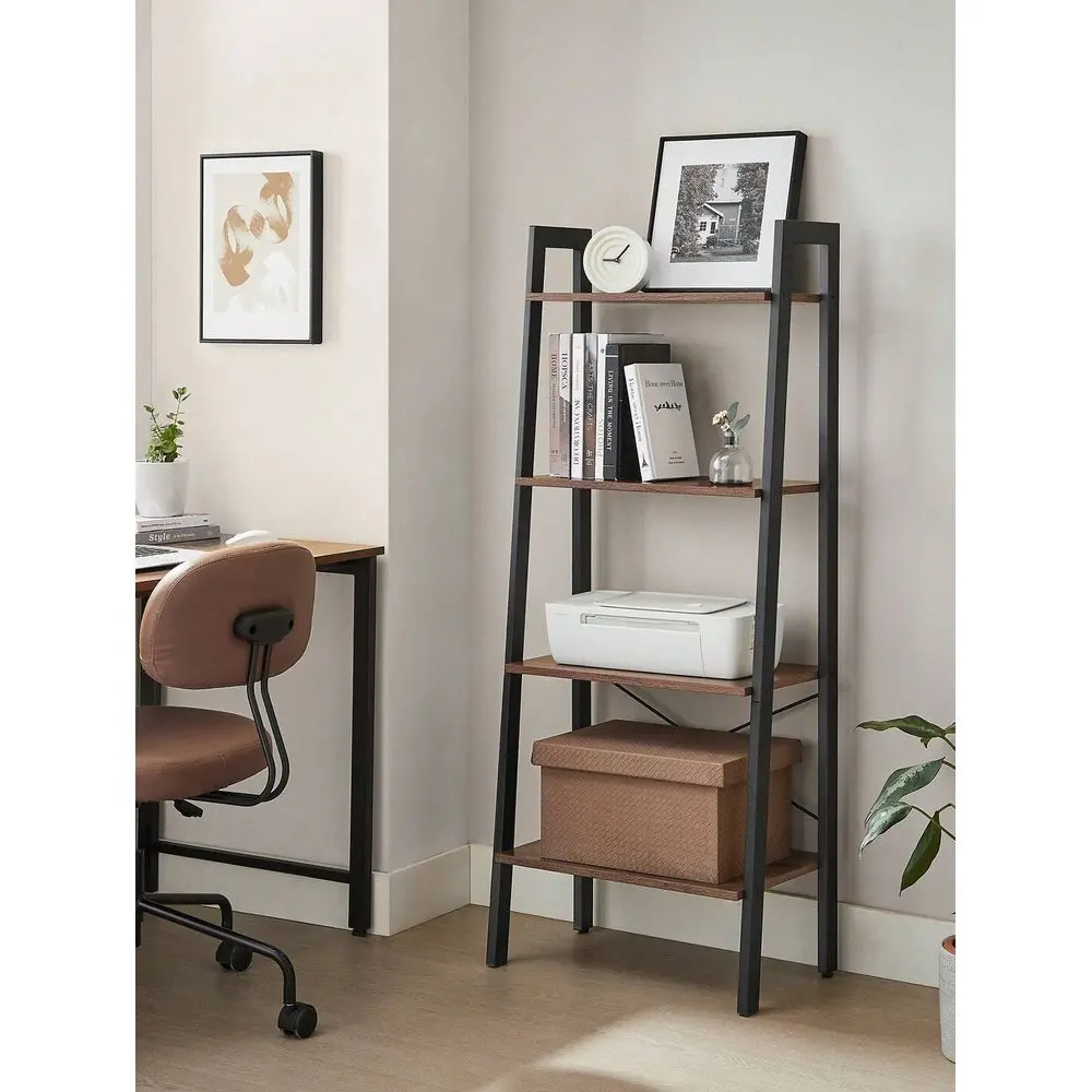 Ladder Shelf, 4Tier Bookshelf, Storage Rack, Bookcase With Steel Frame, For Living Room, Home Office, Kitchen, Bedroom, Industr
Ladder Shelf, 4Tier Bookshelf, Storage Rack, Bookcase With Steel Frame, For Living Room, Home Office, Kitchen, Bedroom, Industr