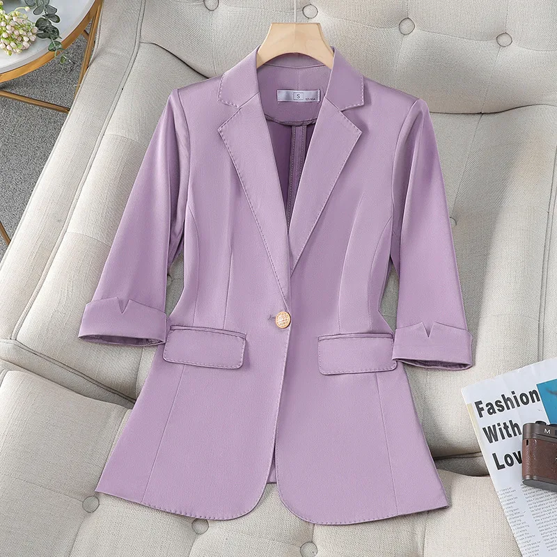 Half Sleeve Spring Summer Formal Women Blazers Jackets Coat Professional Office Ladies Business Work Wear Career Outwear Tops
Half Sleeve Spring Summer Formal Women Blazers Jackets Coat Professional Office Ladies Business Work Wear Career Outwear Tops