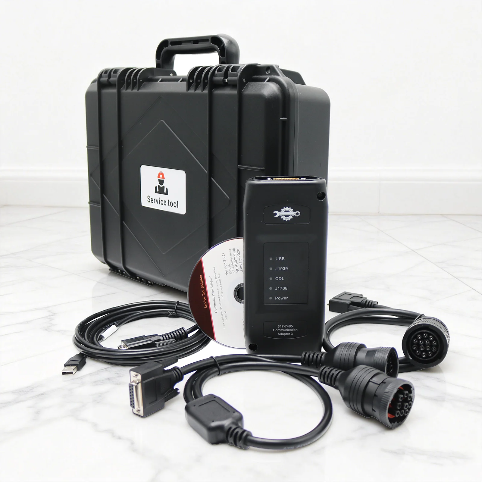 Диагностический сканер 317-7485 ET3, подходящий для диагностики и программирования двигателей грузовиков и экскаваторов CAT, с адаптером связи.
Диагностический сканер 317-7485 ET3, подходящий для диагностики и программирования двигателей грузовиков и экскаваторов CAT, с адаптером связи. 