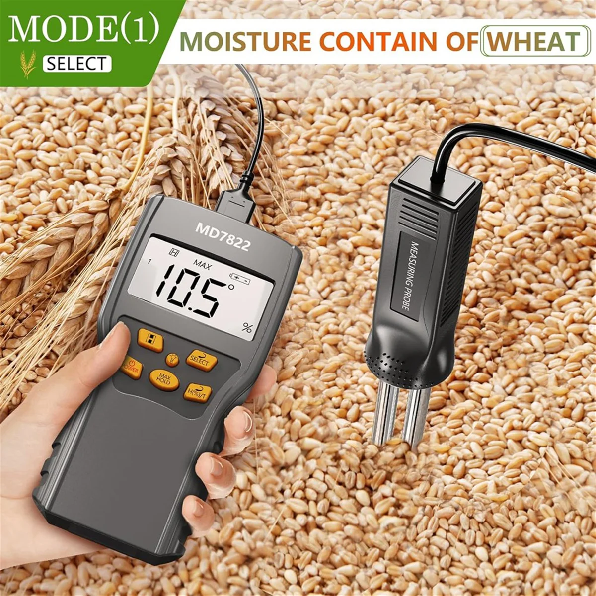 Hay Moisture Tester,Moisture Meter Probe for Hay,Froage Grass, Leymus Chinensis,Alfalfa and Other Hays with Data Storage
Hay Moisture Tester,Moisture Meter Probe for Hay,Froage Grass, Leymus Chinensis,Alfalfa and Other Hays with Data Storage