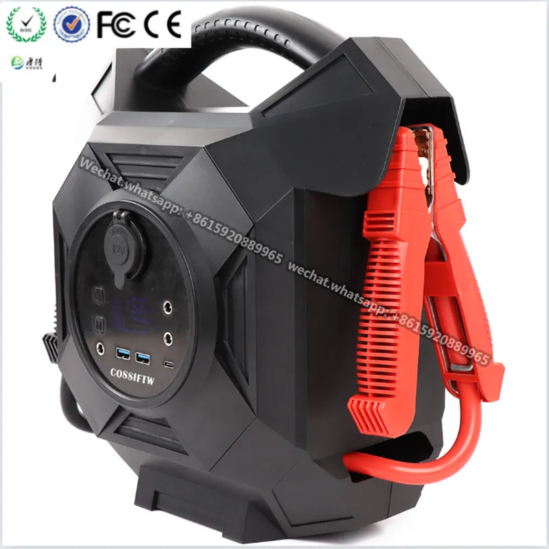 12V 24V Portable Lithium Jump Starter 68000mAh Car Battery Booster Pack with USB-C Powerbank Charger and Jumper Cables 10000A
12V 24V Portable Lithium Jump Starter 68000mAh Car Battery Booster Pack with USB-C Powerbank Charger and Jumper Cables 10000A