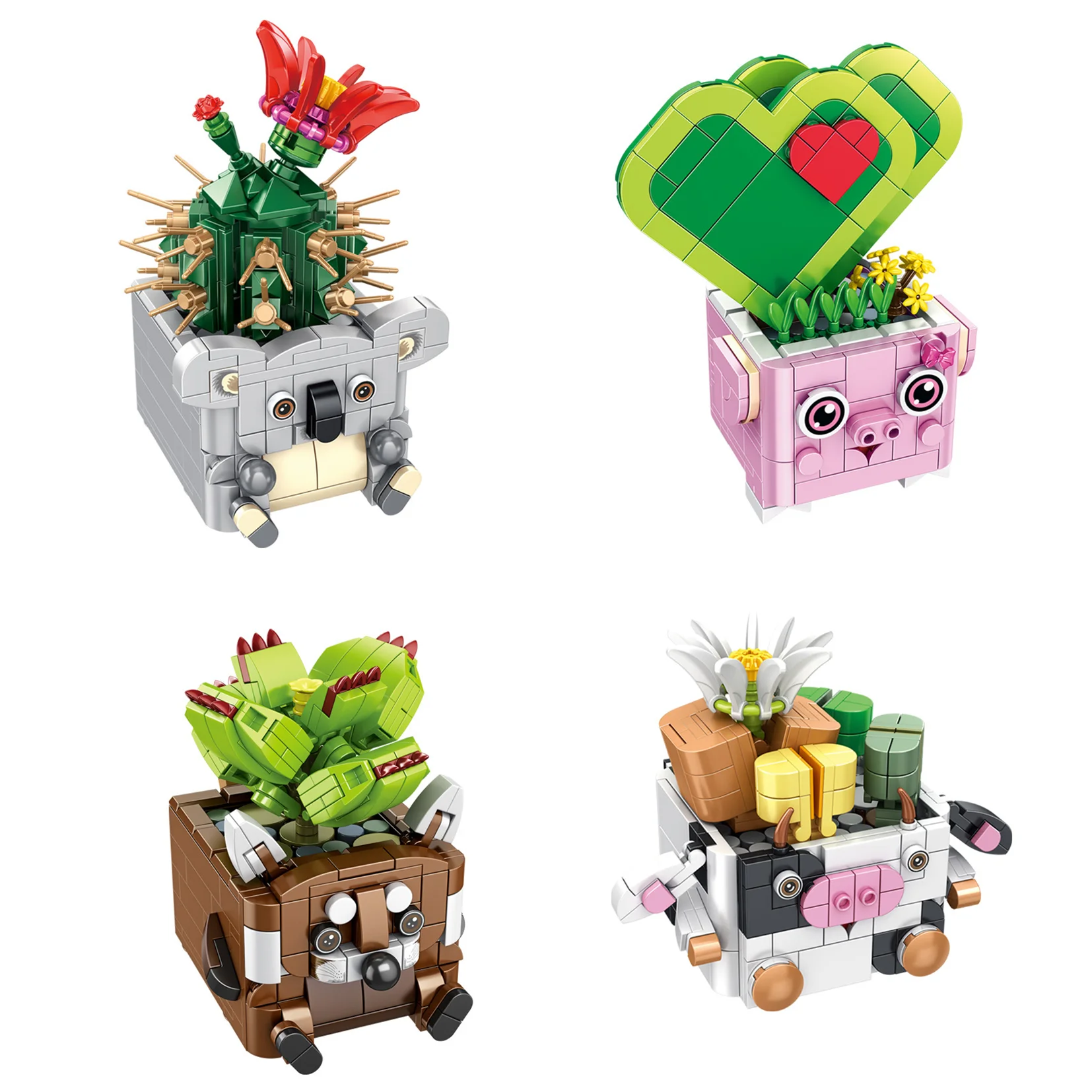 4Pcs Animal Bouquet Building Blocks Cactus Succulent Build Block Toy Home Garden Decoration Plants Model DIYToys For Child Gifts
4Pcs Animal Bouquet Building Blocks Cactus Succulent Build Block Toy Home Garden Decoration Plants Model DIYToys For Child Gifts