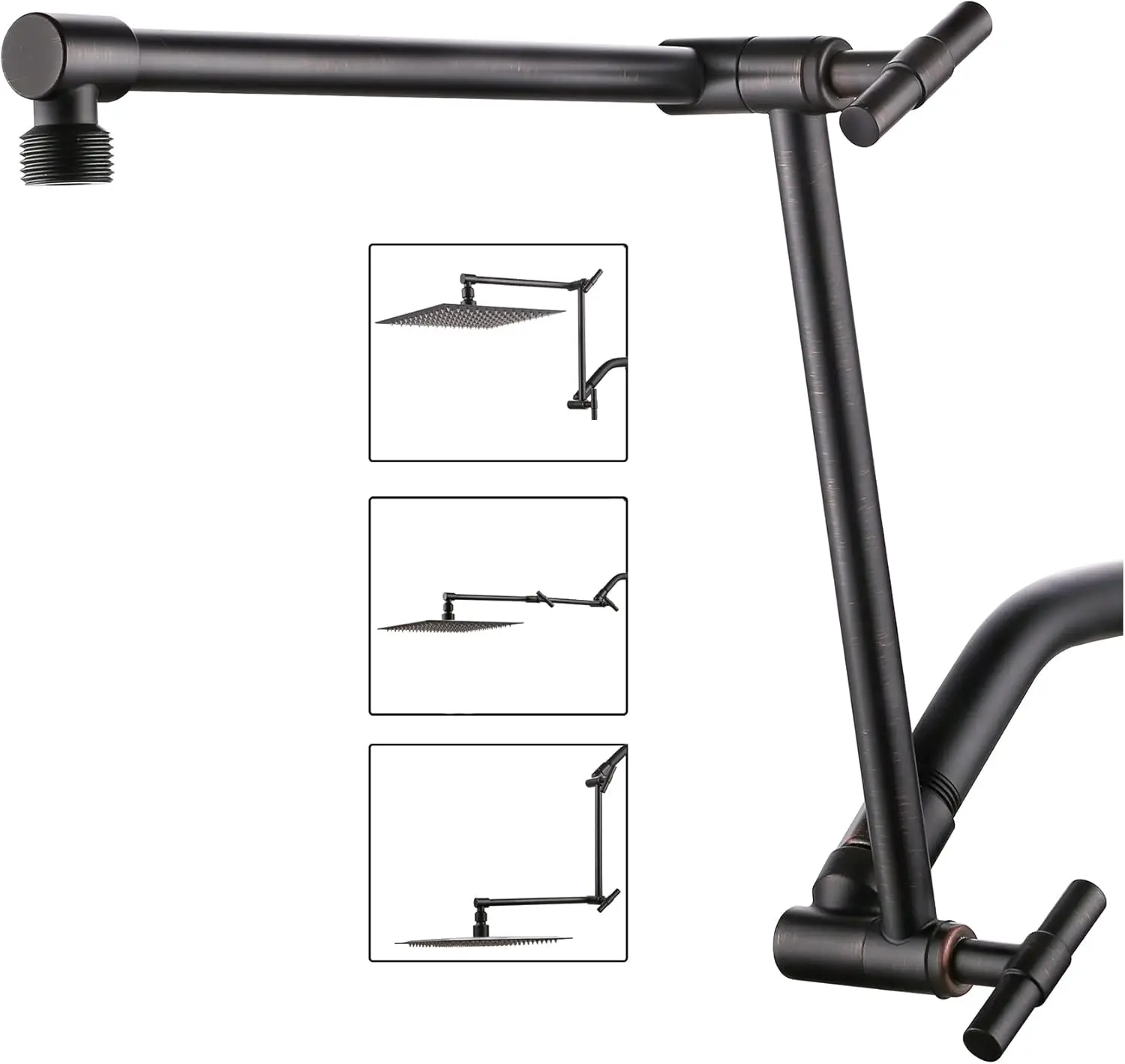 13" Adjustable Shower Arm Extension - Height & Angle, Locking Nuts, Universal Fit
13" Adjustable Shower Arm Extension - Height & Angle, Locking Nuts, Universal Fit