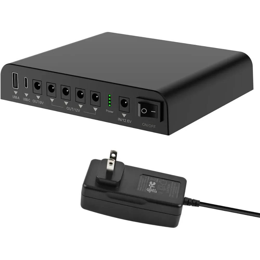 Mini UPS Uninterrupted Power Supply 27000mAh 97.2Wh Lithium ion Backup Battery Pack with DC 12V/9V and 18W USB-A/USB
Mini UPS Uninterrupted Power Supply 27000mAh 97.2Wh Lithium ion Backup Battery Pack with DC 12V/9V and 18W USB-A/USB