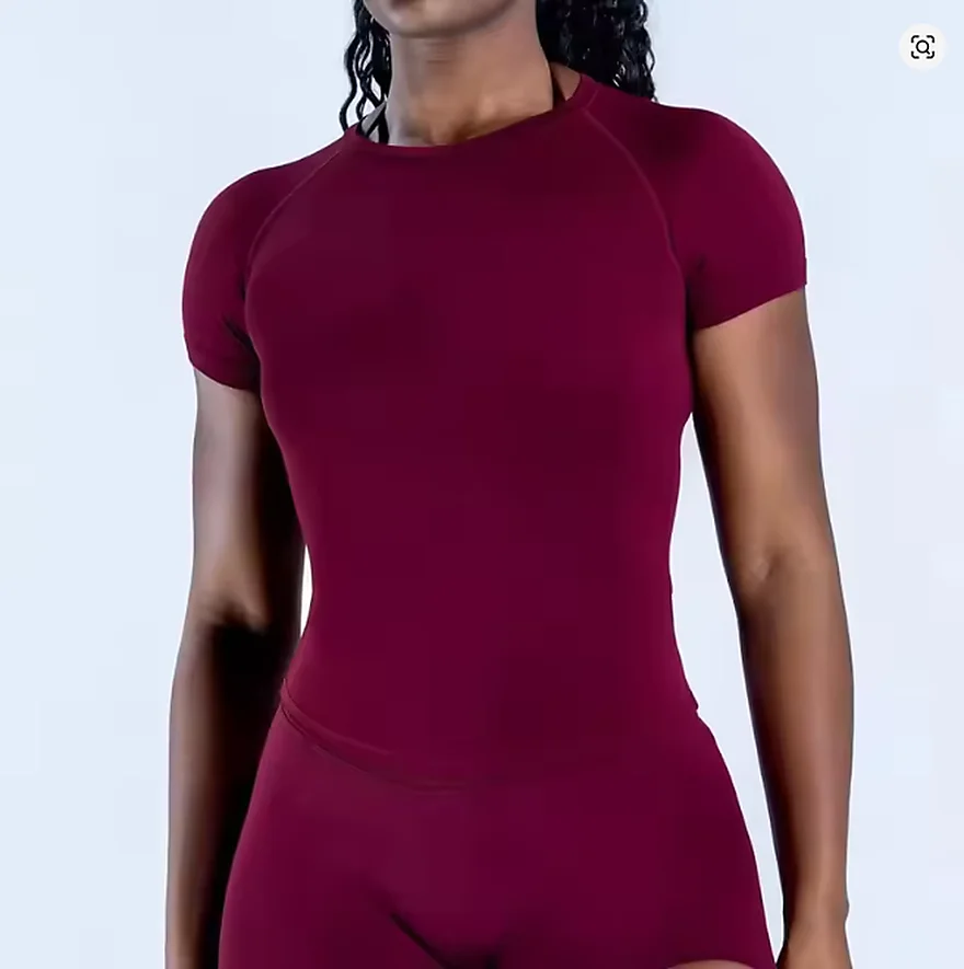 Logo-free Short Sleeve Yoga Top, Crew Neck Seamless Design, High Stretch Sports T-Shirt Activewear for Women
Logo-free Short Sleeve Yoga Top, Crew Neck Seamless Design, High Stretch Sports T-Shirt Activewear for Women