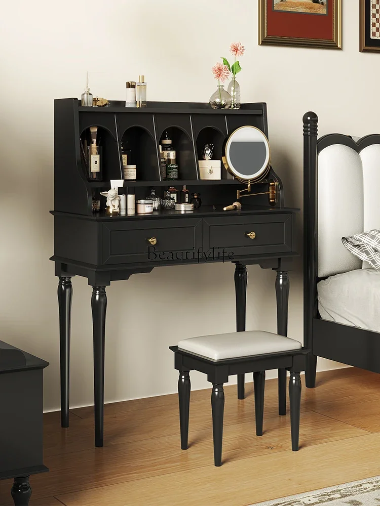 American French retro dresser storage cabinet integrated black makeup table
American French retro dresser storage cabinet integrated black makeup table
