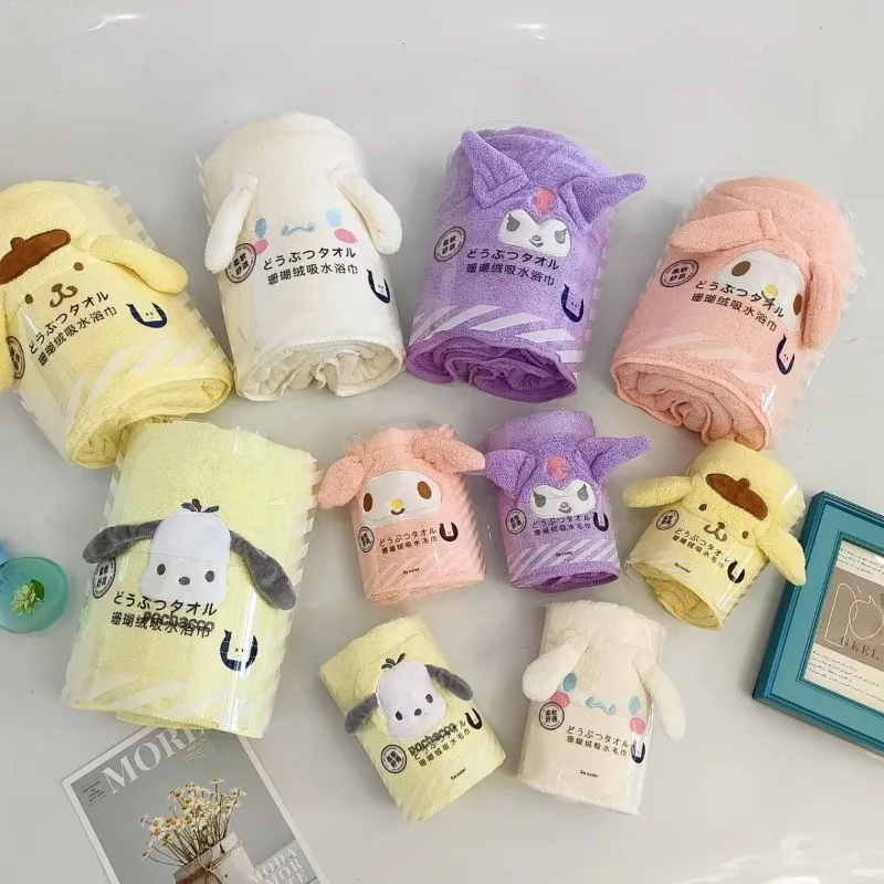 Anime Cartoon Kawaii Sanrio Kuromi Pochacco Pom Pom Purin Coral Fleece Towel Bath Towel Suit Soft Absorb Water No Hair Loss Gift
Anime Cartoon Kawaii Sanrio Kuromi Pochacco Pom Pom Purin Coral Fleece Towel Bath Towel Suit Soft Absorb Water No Hair Loss Gift