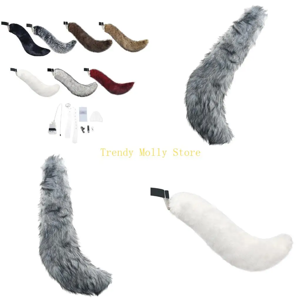 N5KB Electric Wolf Foxes Cats Tail Remote Control Wagging Tail for Halloween Party
N5KB Electric Wolf Foxes Cats Tail Remote Control Wagging Tail for Halloween Party