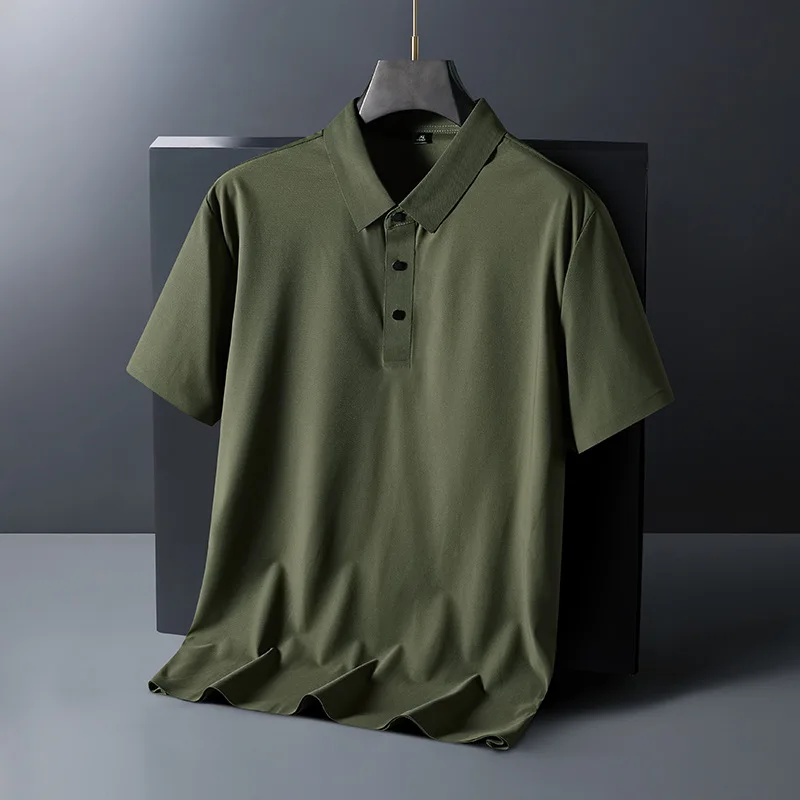 Summer Ice Silk T Shirt Men Business Casual Polo Shirt Men Solid Color Short Sleeve Tees for Man
Summer Ice Silk T Shirt Men Business Casual Polo Shirt Men Solid Color Short Sleeve Tees for Man