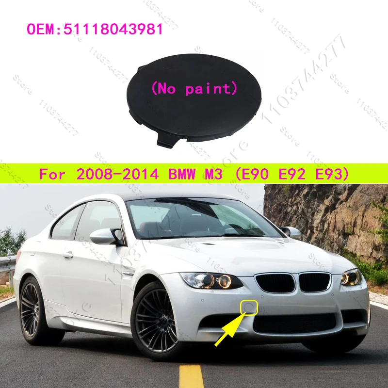 For 2008-2014 BMW M3 (E90 E92 E93) Front Bumper Tow Hook Cap Cover (No paint) 51118043981
For 2008-2014 BMW M3 (E90 E92 E93) Front Bumper Tow Hook Cap Cover (No paint) 51118043981