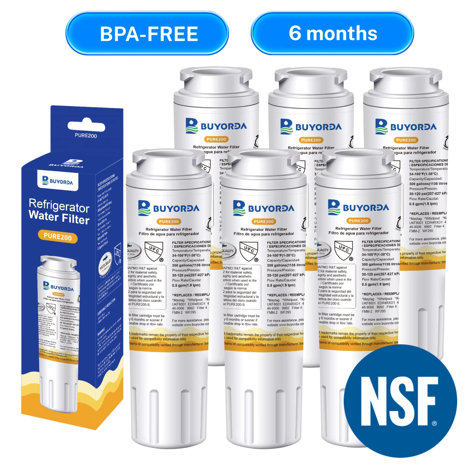 Refrigerator Water Filter Replacement for Everydrop Filter 4 EDR4RXD1 UKF8001P 4396395 46-9006 UKF8001AXX-200 UKF8001AXX-750
Refrigerator Water Filter Replacement for Everydrop Filter 4 EDR4RXD1 UKF8001P 4396395 46-9006 UKF8001AXX-200 UKF8001AXX-750