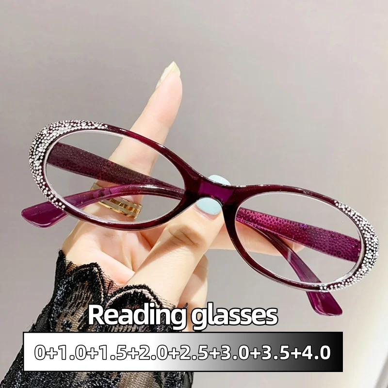 Small Frame Anti-blue Reading Glasses Fashion Woman Presbyopia Eyewear Diamond-rimmed Anti Blue Light Eyeglasses Eye Protection
Small Frame Anti-blue Reading Glasses Fashion Woman Presbyopia Eyewear Diamond-rimmed Anti Blue Light Eyeglasses Eye Protection