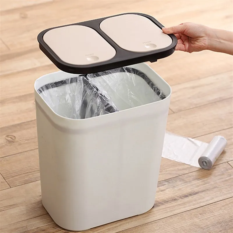 household dry and wet double category L trash can creative kitchen living room school two-grid indoor small trash can belt
household dry and wet double category L trash can creative kitchen living room school two-grid indoor small trash can belt