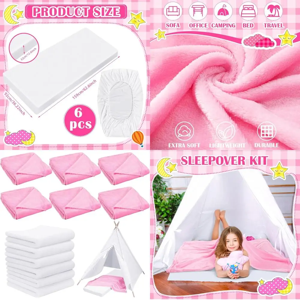 Набор для пижамной вечеринки из 12 предметов: мягкие одеяла, наматрасники и простыни для вечеринок в стиле спа (белый и розовый)
Набор для пижамной вечеринки из 12 предметов: мягкие одеяла, наматрасники и простыни для вечеринок в стиле спа (белый и розовый)