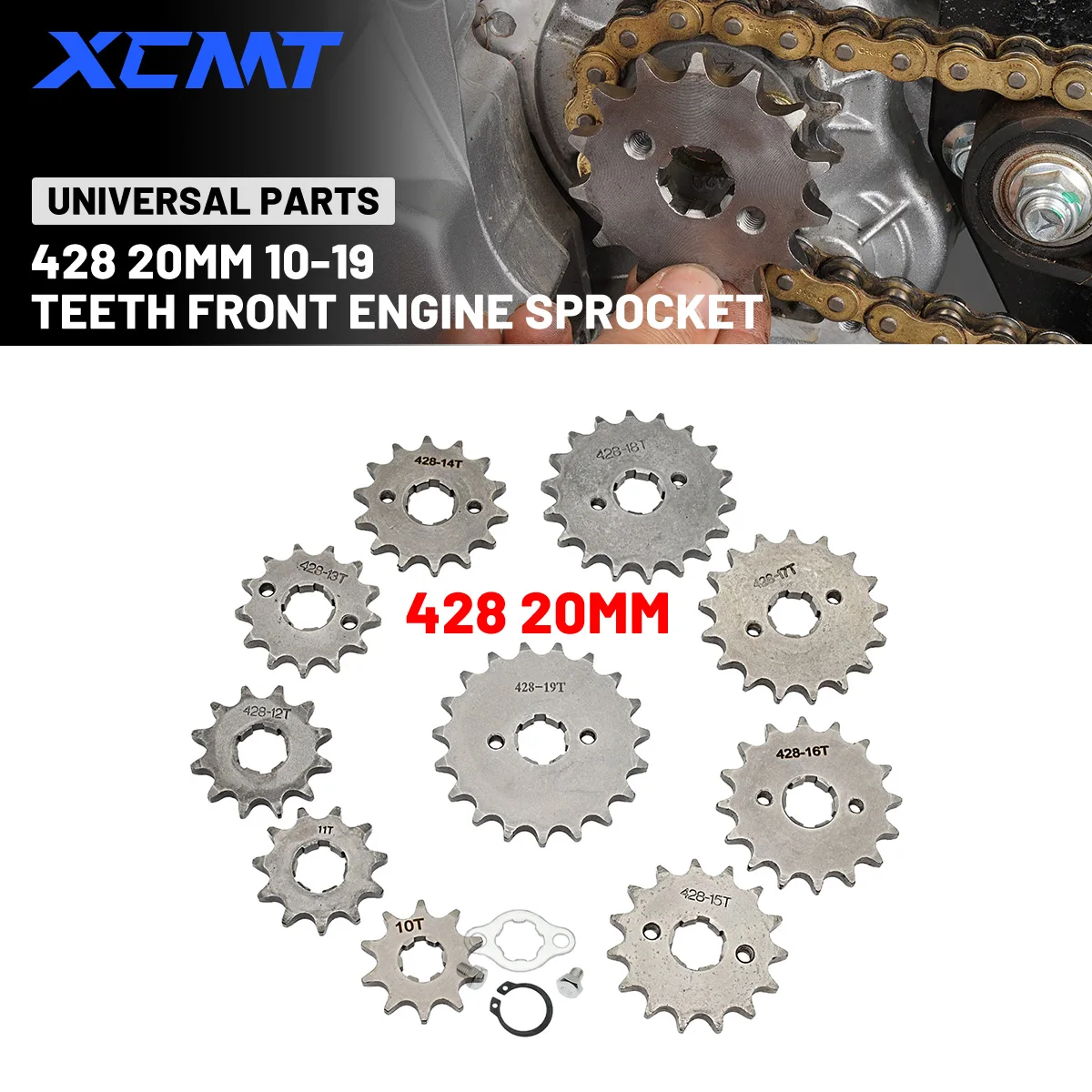 428# 20mm 10T-19T Front Engine Sprocket For BSE SSR SDG KAYO Dirt Pit Bike ATV Quad Go Kart Moped Buggy Scooter Motorcycle
428# 20mm 10T-19T Front Engine Sprocket For BSE SSR SDG KAYO Dirt Pit Bike ATV Quad Go Kart Moped Buggy Scooter Motorcycle