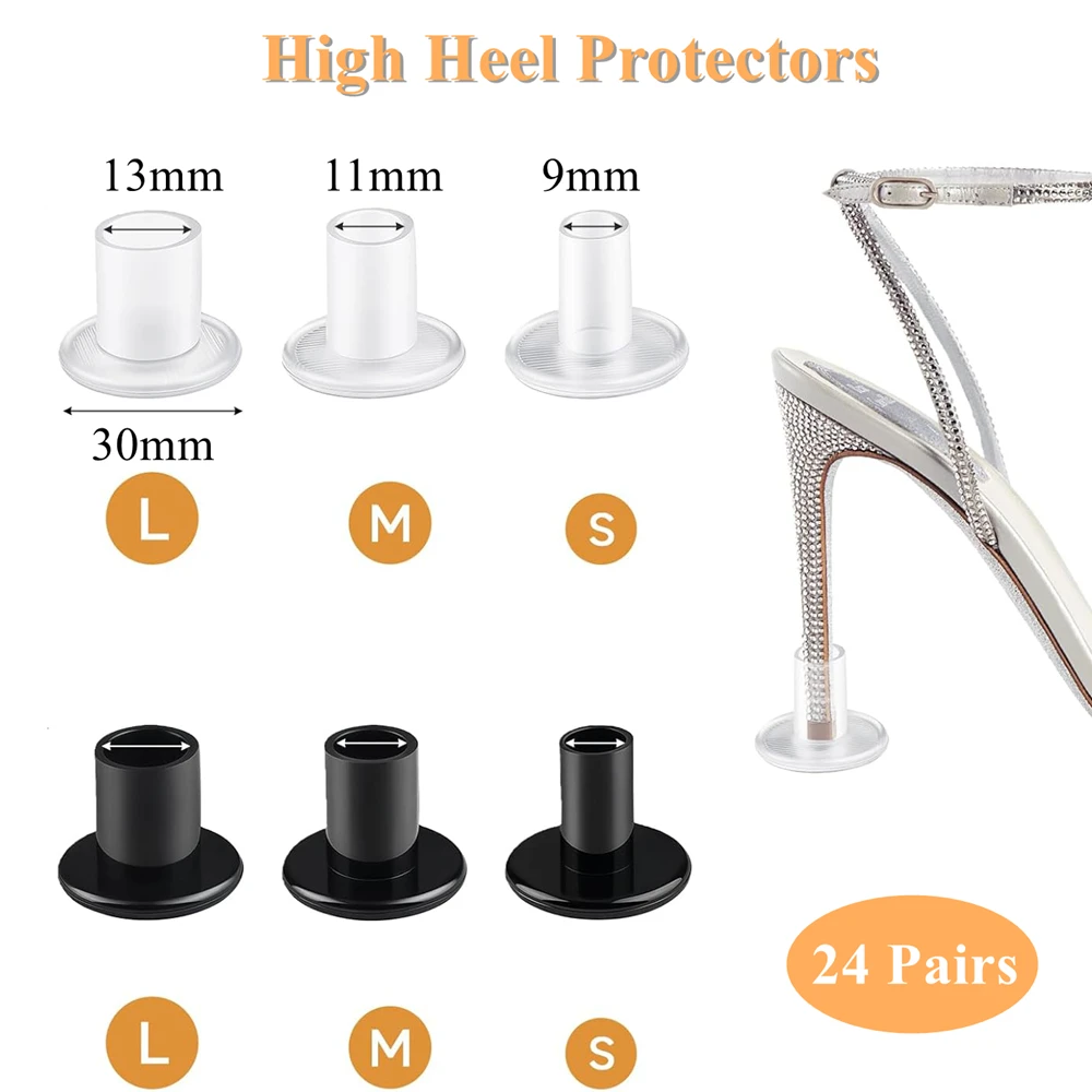 24 Pairs Anti-slip Heel Stoppers Heel Caps Covers High Heel Protectors for Outdoor Wedding Party Stop Sinking at Grass or Cracks
24 Pairs Anti-slip Heel Stoppers Heel Caps Covers High Heel Protectors for Outdoor Wedding Party Stop Sinking at Grass or Cracks