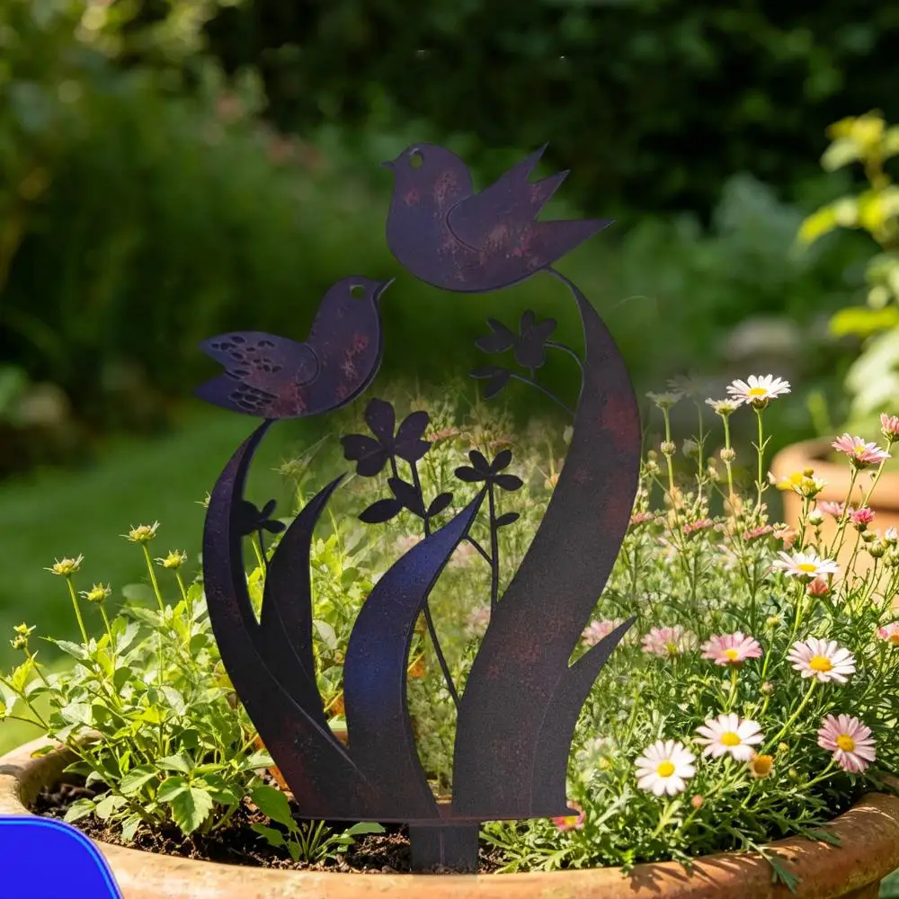 Wrought Iron Flower Decoration Ground Inserts with Real Rust Finish Yard Sign Stake Country Style for Front Backyard Lawn Fences
Wrought Iron Flower Decoration Ground Inserts with Real Rust Finish Yard Sign Stake Country Style for Front Backyard Lawn Fences