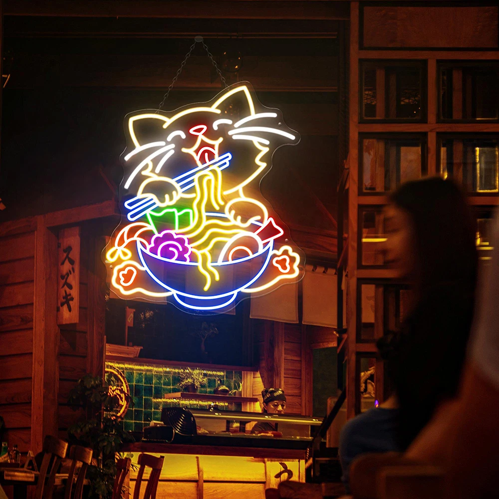 Cat Ramen Neon Sign Custom Ramen Led Sign Restaurant Kitchen Decor Japanese Ramen Bowl Food Wall Hanging Decor Neon Light Sign
Cat Ramen Neon Sign Custom Ramen Led Sign Restaurant Kitchen Decor Japanese Ramen Bowl Food Wall Hanging Decor Neon Light Sign
