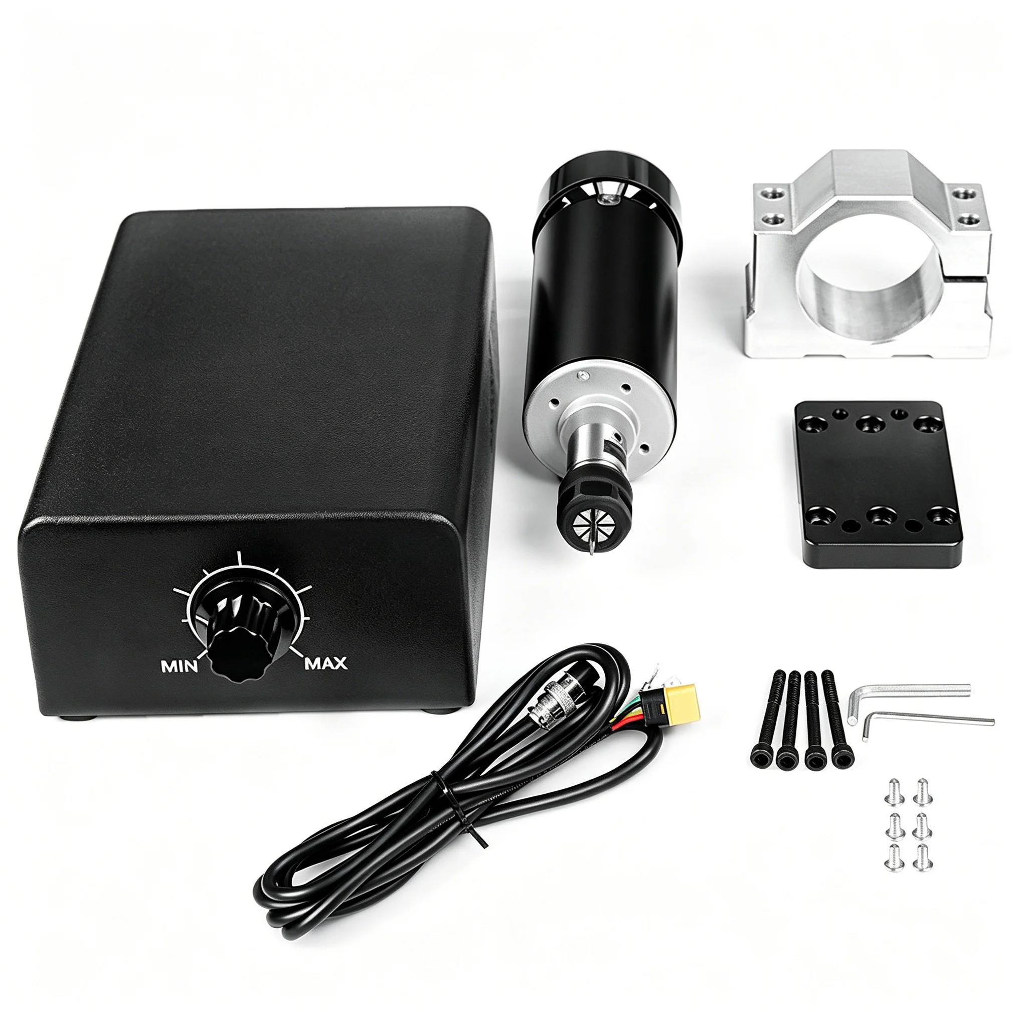 500W CNC Spindle Motor Kit, 12000RPM Brushless DC Air Cooled Motor with Integrated Control Box & Speed Adjustment Knob for DIY Engraving, CNC Milling & Drilling
500W CNC Spindle Motor Kit, 12000RPM Brushless DC Air Cooled Motor with Integrated Control Box & Speed Adjustment Knob for DIY Engraving, CNC Milling & Drilling