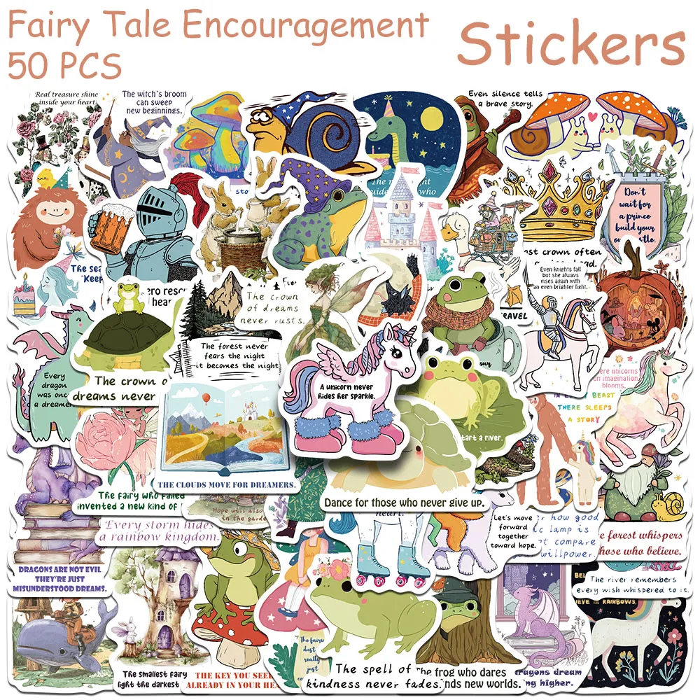50pcs Fairy Tale Encouragement Stickers Decals For Phone Laptop Notebook Suitcase Guitar DIY Cartoon Stickers Creative Gifts
50pcs Fairy Tale Encouragement Stickers Decals For Phone Laptop Notebook Suitcase Guitar DIY Cartoon Stickers Creative Gifts