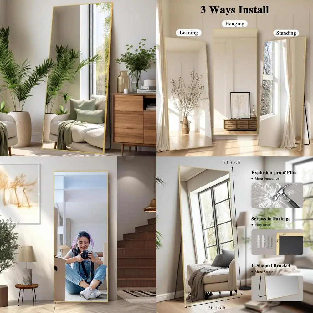 Большое зеркало на все тело с напольной подставкой, 26 x 71, большое настенное туалетное зеркало для использования в спальне
Большое зеркало на все тело с напольной подставкой, 26 x 71, большое настенное туалетное зеркало для использования в спальне