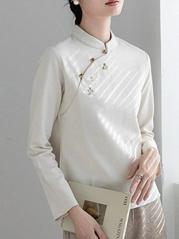 Spring Autumn New Style Embroidered Shirt Long Sleeve Stand Collar Women's Retro Artistic Chinese Style Side Buttoned Top
Spring Autumn New Style Embroidered Shirt Long Sleeve Stand Collar Women's Retro Artistic Chinese Style Side Buttoned Top