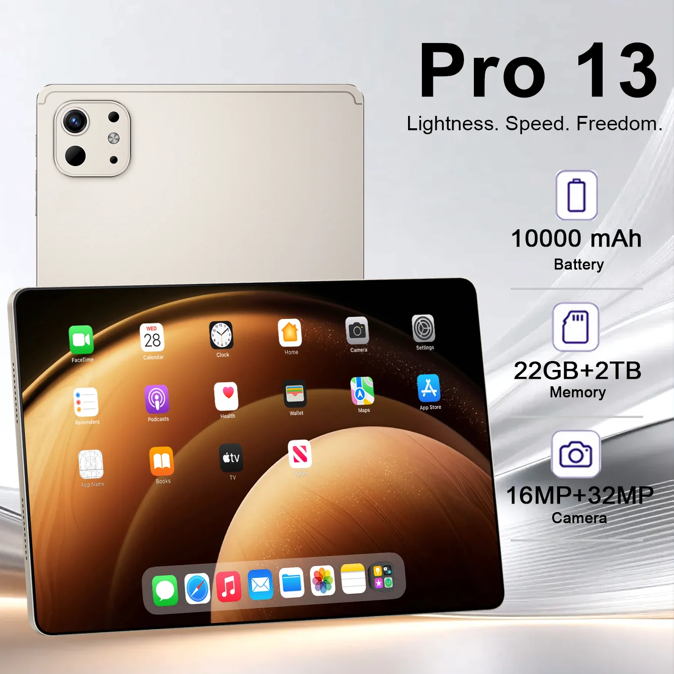 New Tablet PC Pro 13 HD Screen Global Version 10.1 inch Original 1TB 10000mAh Battery Gaming Tablet 5G Dual SIM Android
New Tablet PC Pro 13 HD Screen Global Version 10.1 inch Original 1TB 10000mAh Battery Gaming Tablet 5G Dual SIM Android