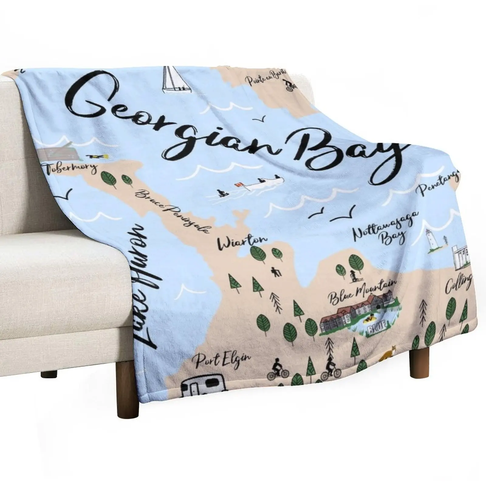 Map of Georgian Bay and Lake Huron Throw Blanket Multi-Purpose Bed Tourist Summer Beddings Blankets
Map of Georgian Bay and Lake Huron Throw Blanket Multi-Purpose Bed Tourist Summer Beddings Blankets