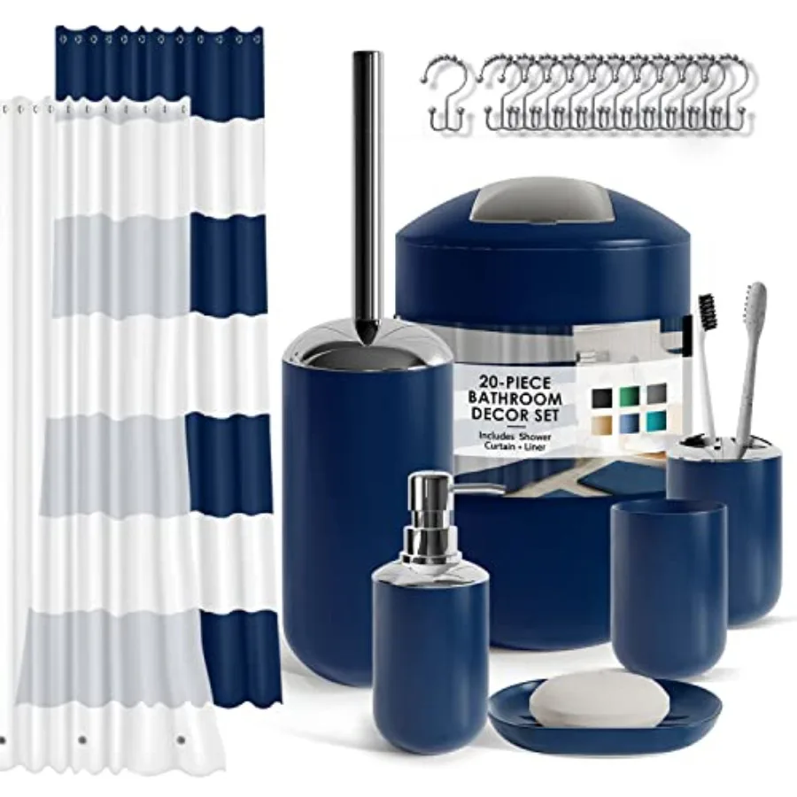 Bathroom Set - Bathroom Accessories Set 20PC Bathroom Accessory Set Shower Curtain Set with Liner Toothbrush Holder Soap Dispen
Bathroom Set - Bathroom Accessories Set 20PC Bathroom Accessory Set Shower Curtain Set with Liner Toothbrush Holder Soap Dispen