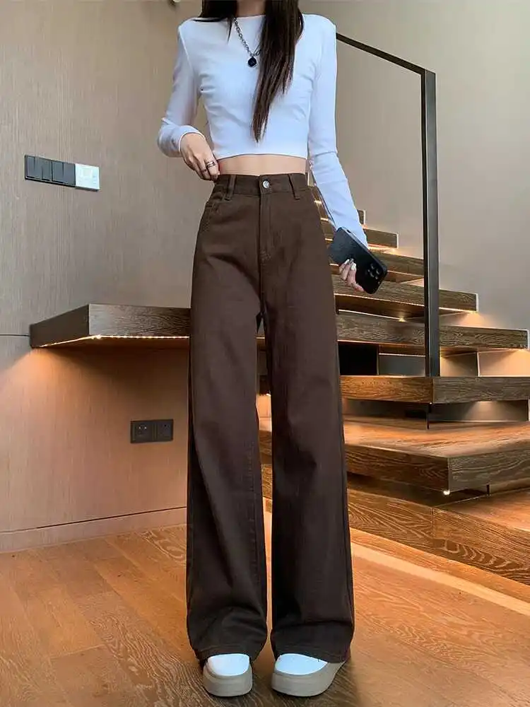 American Style Casual Wide Leg Jeans Women's Spring Autumn New Style Slimming Drapey Straight Floor-Length Pants
American Style Casual Wide Leg Jeans Women's Spring Autumn New Style Slimming Drapey Straight Floor-Length Pants