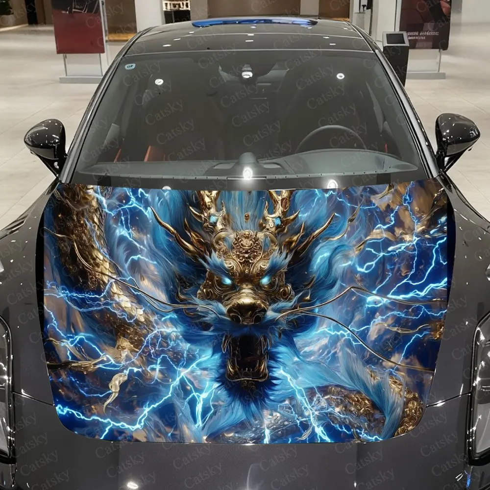 Lightning Golden-Patterned Blue Dragon Car Vinyl Wrap, PVC Material Waterproof Car Hood Sticker, Self-Adhesive Scratch-Resistant
Lightning Golden-Patterned Blue Dragon Car Vinyl Wrap, PVC Material Waterproof Car Hood Sticker, Self-Adhesive Scratch-Resistant
