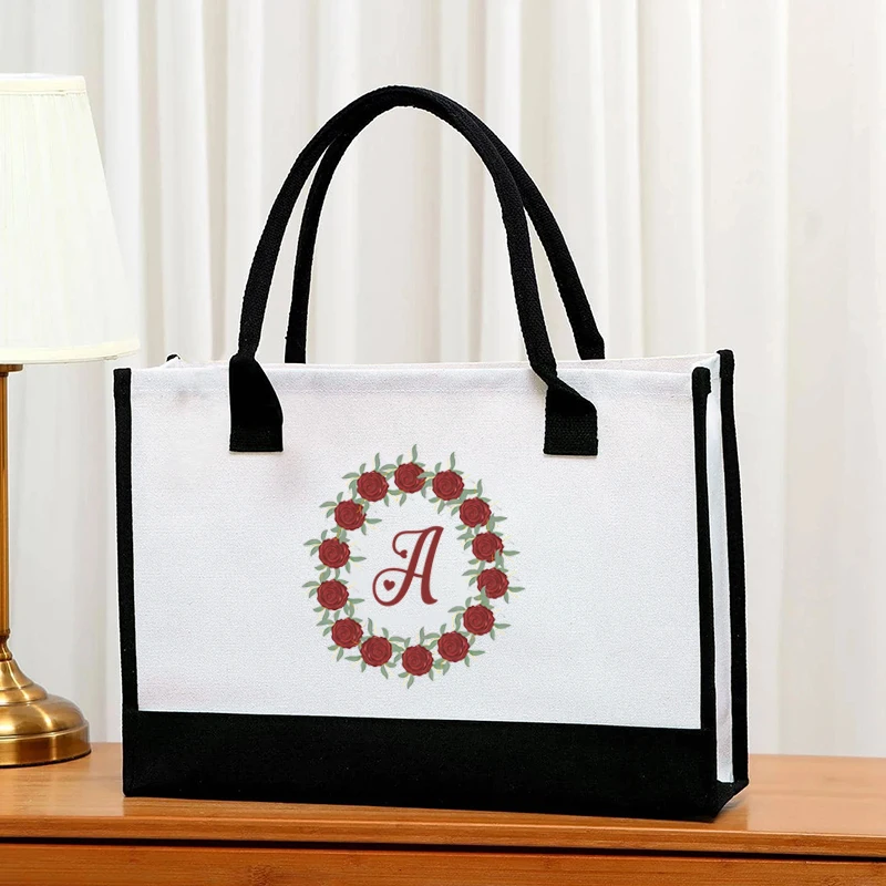 A-Z Rosette Letter Print Tote Bag Large Handbag Fashion Reusable Eco-friendly Shopping Bags Beach Picnics Gift Wedding Birthday
A-Z Rosette Letter Print Tote Bag Large Handbag Fashion Reusable Eco-friendly Shopping Bags Beach Picnics Gift Wedding Birthday