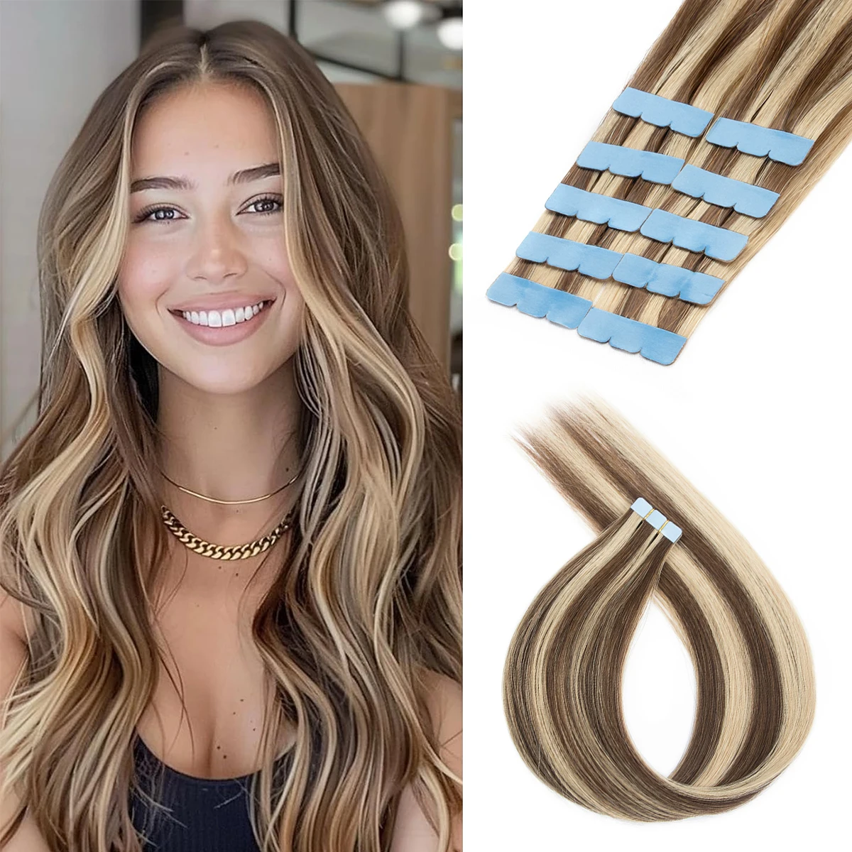 #P4-18A Mixed-color Mini Tape in Hair Extensions Human Hair 3x0.8cm Tape Ins 360° Movement For Add Side Hair Volume Only 10pcs
#P4-18A Mixed-color Mini Tape in Hair Extensions Human Hair 3x0.8cm Tape Ins 360° Movement For Add Side Hair Volume Only 10pcs