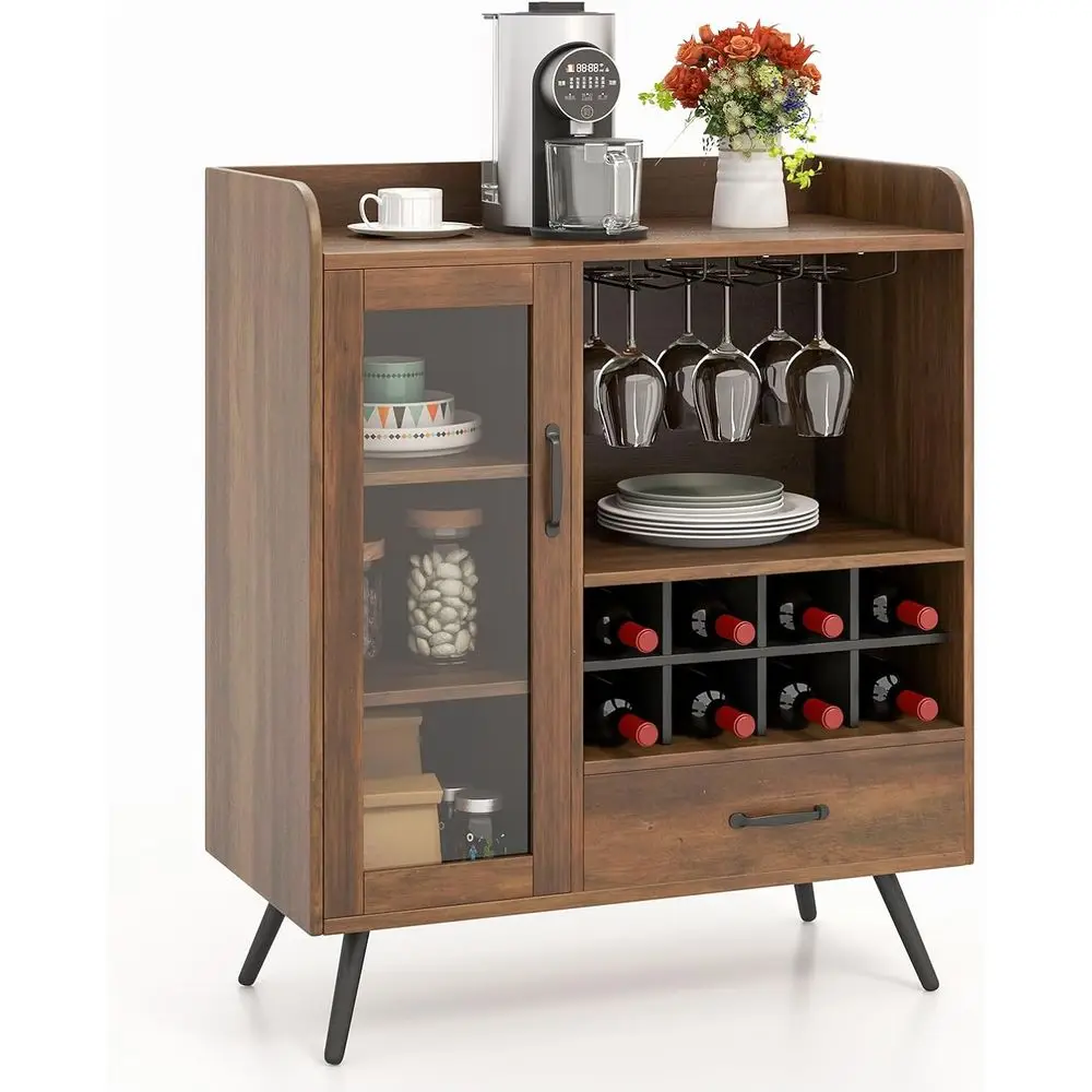 Wine Storage Cabinet, Bar Buet Cabinet with 3-Row Wineglass Holder, Removable Wine Rack, Tempered Glass Door & Anti-Tipping Kit,
Wine Storage Cabinet, Bar Buet Cabinet with 3-Row Wineglass Holder, Removable Wine Rack, Tempered Glass Door & Anti-Tipping Kit,