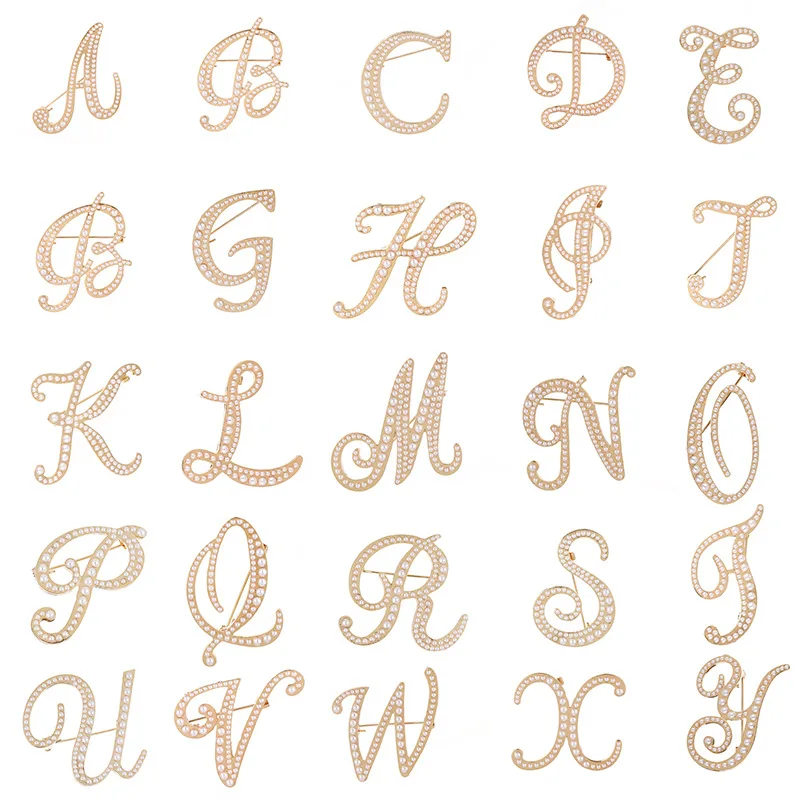 Fashion 26 English Letter Brooch Artificial Pearl High-end Feel Anti Glare Fixed Couple Name Pin
Fashion 26 English Letter Brooch Artificial Pearl High-end Feel Anti Glare Fixed Couple Name Pin