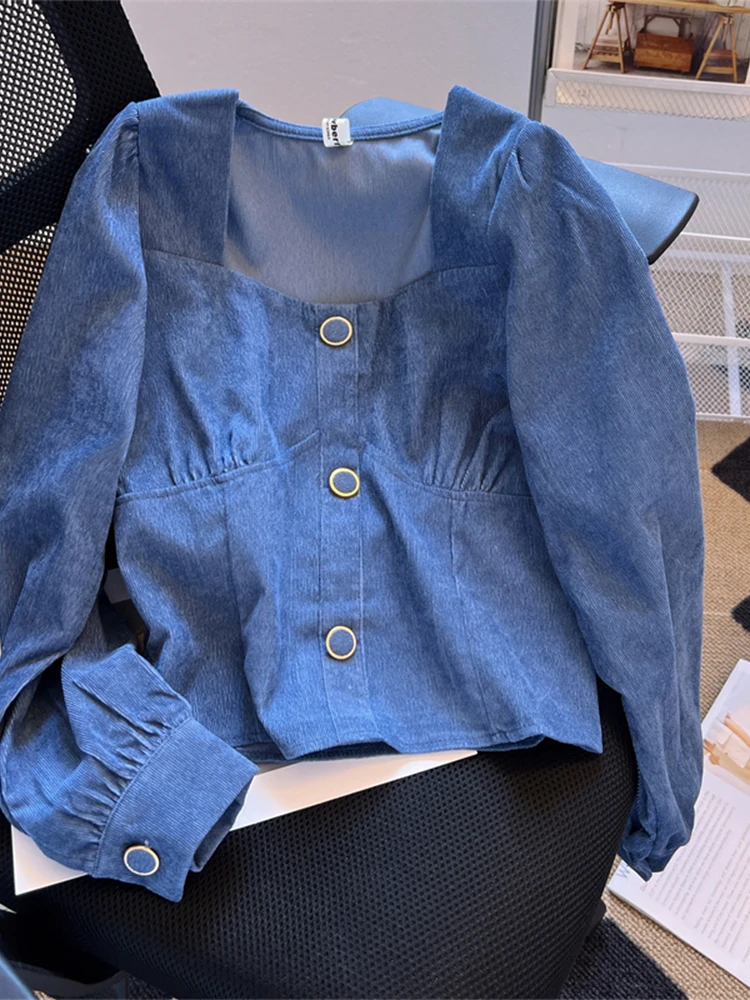Women's Blue Square Collar Shirts and Blouses Vintage Y2k Aesthetic French Style 2000s Elegant Long Sleeve Luxury Shirt Clothes
Women's Blue Square Collar Shirts and Blouses Vintage Y2k Aesthetic French Style 2000s Elegant Long Sleeve Luxury Shirt Clothes