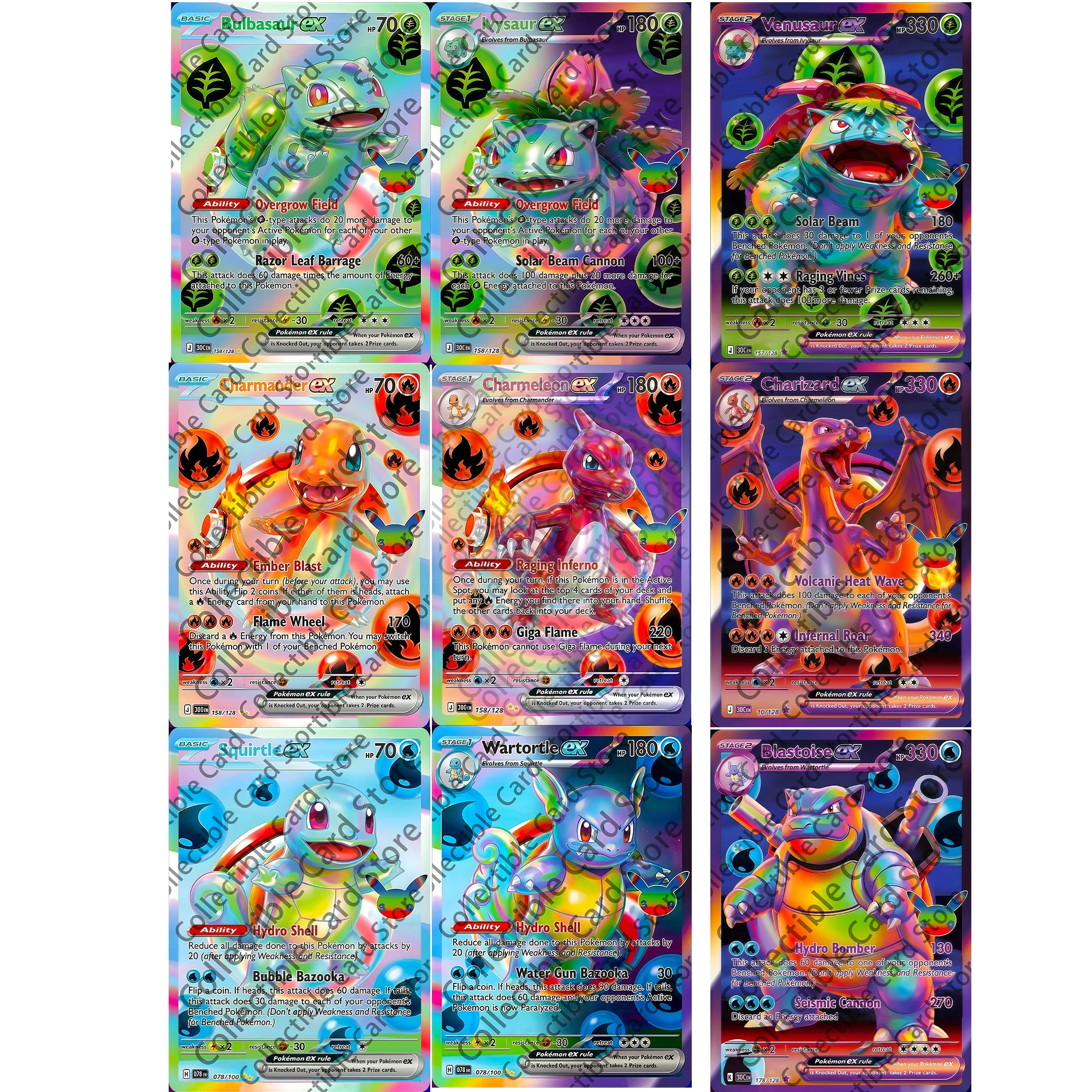 Diy 30th Anniversary Futuristic Rare Kanto Evolutions Custom Cards - Bulbasaur, Charmander & Squirtle Lines Collection Card
Diy 30th Anniversary Futuristic Rare Kanto Evolutions Custom Cards - Bulbasaur, Charmander & Squirtle Lines Collection Card