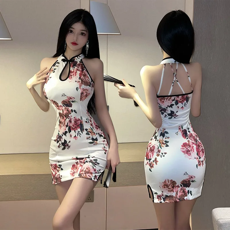 Summer Retro Printed Cheongsam Lingerie Cosplay Costume Women Sexy Qipao Dress Exotic Nightclub Sexy Lingerie Cheongsam Dress
Summer Retro Printed Cheongsam Lingerie Cosplay Costume Women Sexy Qipao Dress Exotic Nightclub Sexy Lingerie Cheongsam Dress
