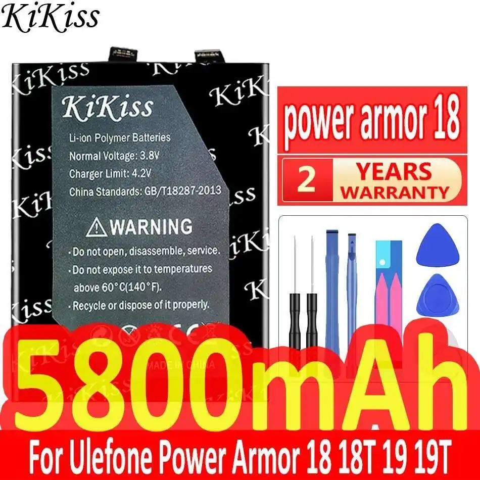 Долговечный аккумулятор мобильного телефона для Ulefone Power Armor 18 18T 19 19T 5800 мАч
Долговечный аккумулятор мобильного телефона для Ulefone Power Armor 18 18T 19 19T 5800 мАч
