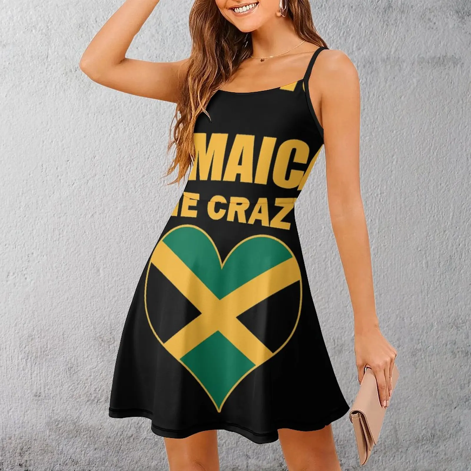 Jamaican Me Crazy Jamaica с цитатой и принтом, женское платье на бретельках, экзотическое женское платье премиум-класса, юмористические графические коктейльные платья 
Jamaican Me Crazy Jamaica с цитатой и принтом, женское платье на бретельках, экзотическое женское платье премиум-класса, юмористические графические коктейльные платья