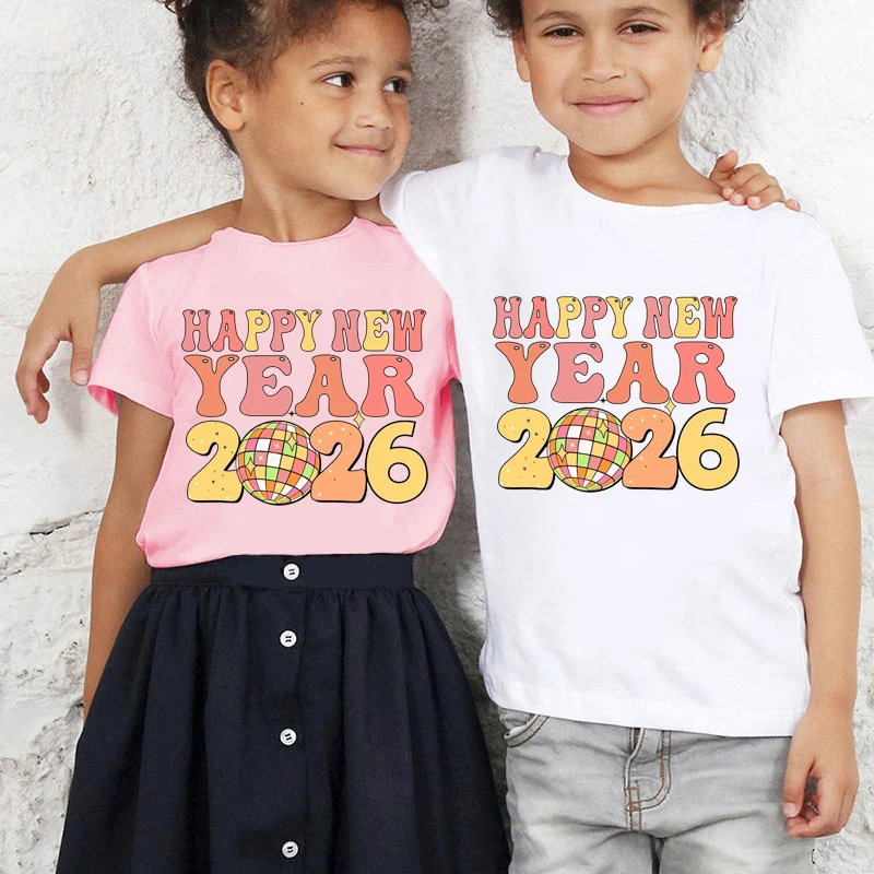 Happy New Year 2026 Printed T Shirt Girls/Boys Holiday Gifts Shirt Kawaii Kids Clothes White/Grey/Pink/Blue/Yellow/Black T-Shirt
Happy New Year 2026 Printed T Shirt Girls/Boys Holiday Gifts Shirt Kawaii Kids Clothes White/Grey/Pink/Blue/Yellow/Black T-Shirt