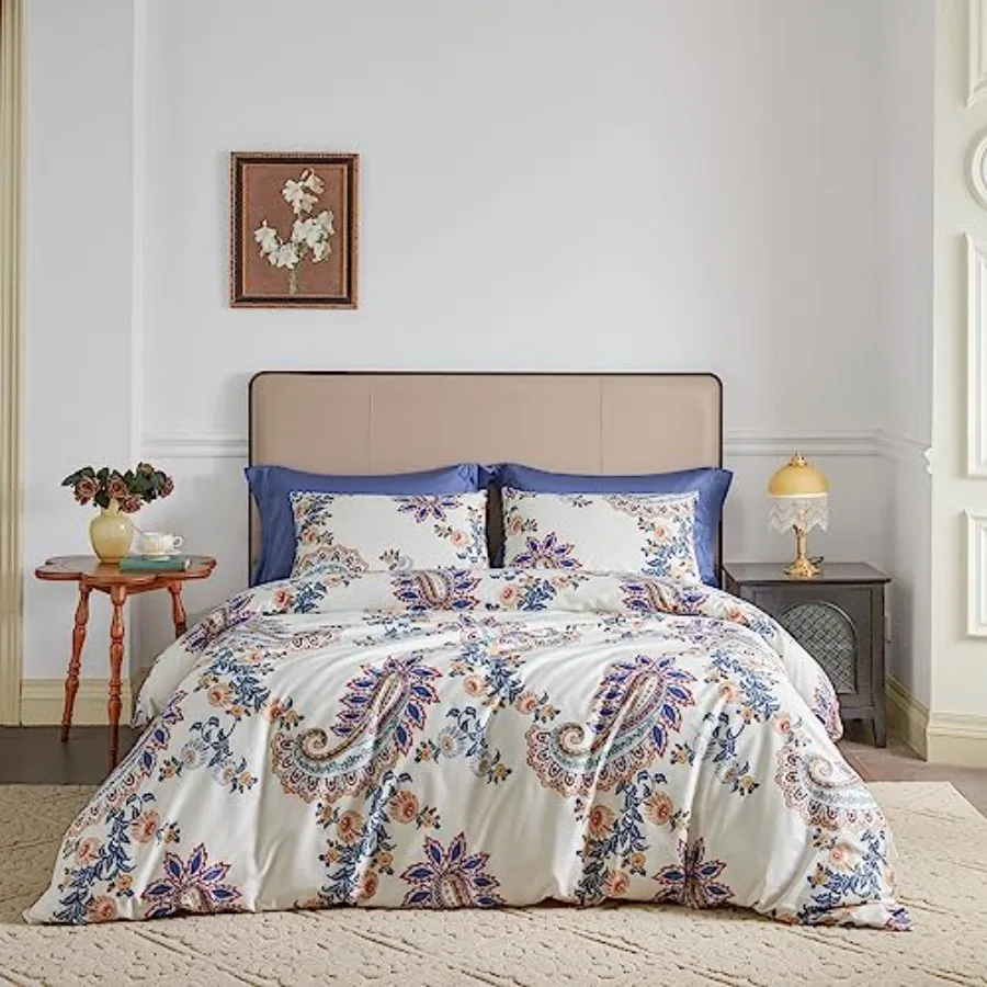 Blue White Duvet Cover 100% Egyptian Cotton 3 Pcs Set 1 Vintage Boho Damask Duvet Cover with Zipper Ties 2 Pillowcases European
Blue White Duvet Cover 100% Egyptian Cotton 3 Pcs Set 1 Vintage Boho Damask Duvet Cover with Zipper Ties 2 Pillowcases European