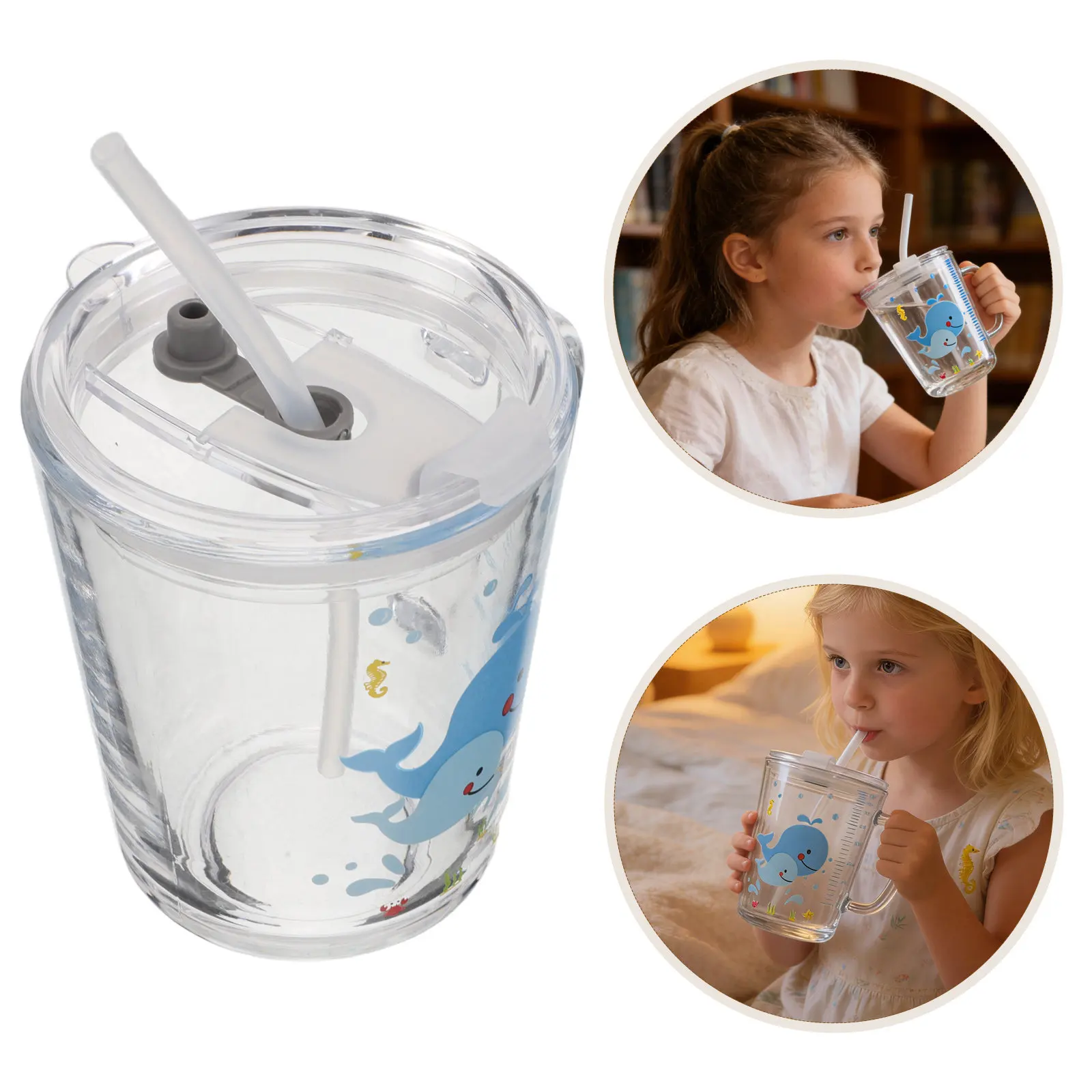 Kids Milk Cup Silicone Straw Glass Sippy Cup Handle Lid Cartoon Whale Pattern Travel School Tumbler
Kids Milk Cup Silicone Straw Glass Sippy Cup Handle Lid Cartoon Whale Pattern Travel School Tumbler