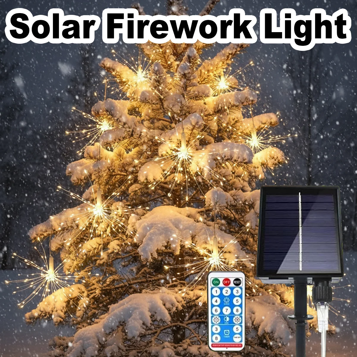 Solar Firework Light Copper Wire Remote Control Warm White String Lamp Outdoor Garden Party Decorative Christmas Art Room Gift
Solar Firework Light Copper Wire Remote Control Warm White String Lamp Outdoor Garden Party Decorative Christmas Art Room Gift