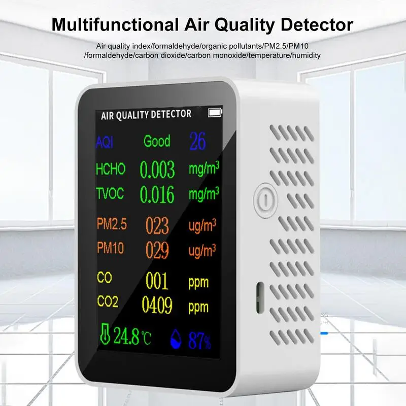 Indoor Carbon Dioxide Detector With Sound Light Alarm Air Quality Monitor Thermometers 1200mAh Lithium Battery Real-Time View
Indoor Carbon Dioxide Detector With Sound Light Alarm Air Quality Monitor Thermometers 1200mAh Lithium Battery Real-Time View
