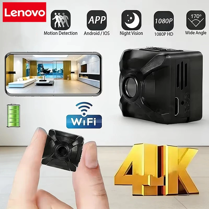 Беспроводная мини-камера Lenovo 4K WiFi для видеонаблюдения и безопасности, с функцией обнаружения, ночным видением, для домашней безопасности, с длительным временем автономной работы
Беспроводная мини-камера Lenovo 4K WiFi для видеонаблюдения и безопасности, с функцией обнаружения, ночным видением, для домашней безопасности, с длительным временем автономной работы